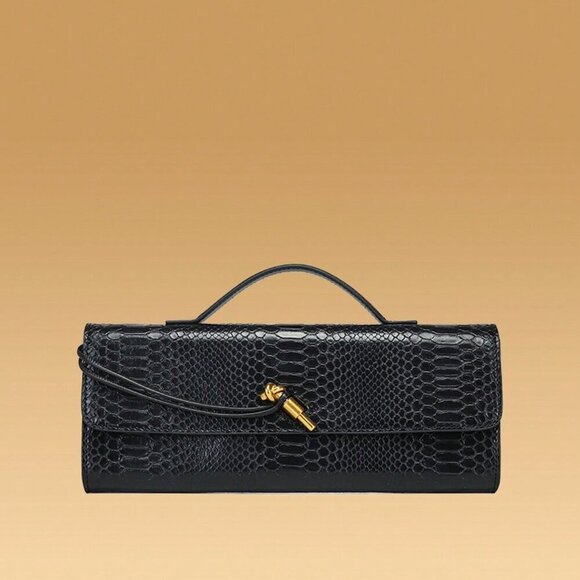 Black Preppy Women's Envelope Handbag - Picture 1 of 8